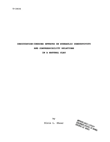 Más sobre Efectos Inducidos por la Desecación en la Conductividad Hidráulica y las Relaciones de Compresibilidad en un Natural.