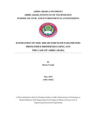 Más sobre Estimación de Parámetros de Resistencia al Cizallamiento del Suelo a partir de Propiedades Índice Usando Redes Neuronales Artificiales: El Caso de Addis Abeba