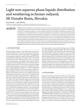 Más sobre Distribución de Líquidos No Acuosos de Fase Ligera y Meteorización en el Antiguo Patio de Ferrocarril; Cuenca del Danubio.