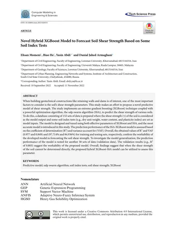 Más sobre Modelo Híbrido Xgboost para Predecir la Resistencia al Corte del Suelo Basado en Algunas Pruebas de Índice del Suelo