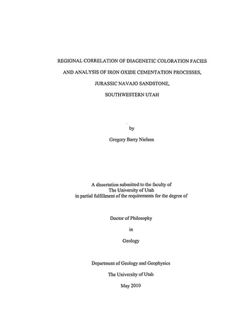 Más sobre Correlación Regional de Facies de Coloración Diagenética y Análisis de Procesos de Cementación de Óxido de Hierro.