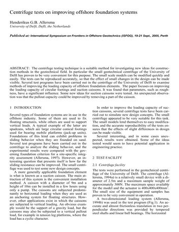 Más sobre El Título Principal es Pruebas de Centrífuga para Mejorar Sistemas de Cimentación en Alta Mar