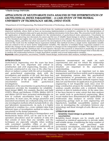 Más sobre Aplicación del Análisis de Datos Multivariantes en la Interpretación 