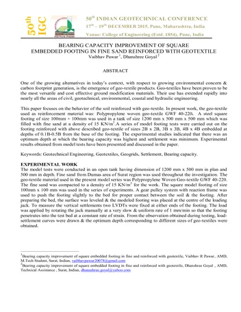 Más sobre Mejora de la Capacidad Portante de Cimientos Empotrados Cuadrados en Arena Fina