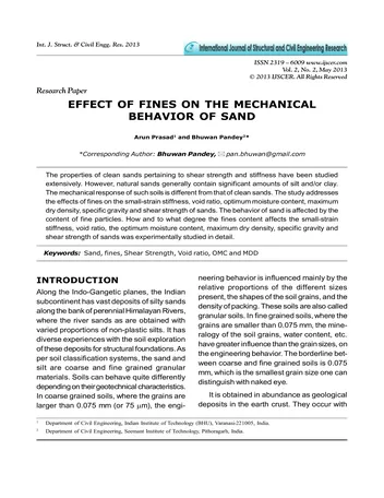 Más sobre Efecto de los Finos en el Comportamiento Mecánico de la Arena.