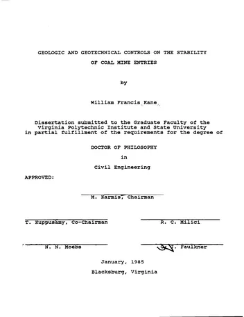 Más sobre Controles Geológicos y Geotécnicos sobre la Estabilidad de los Entornos de las Minas de Carbón.