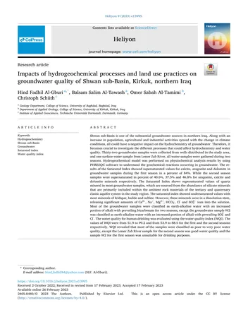 Más sobre Impactos de los Procesos Hidrogeoquímicos y Prácticas de Uso del Suelo en la Calidad del Agua Subterránea
