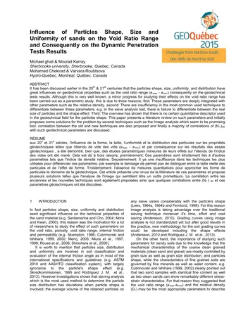 Más sobre Influencia de la Forma, Tamaño y Uniformidad de las Partículas de Arena en.