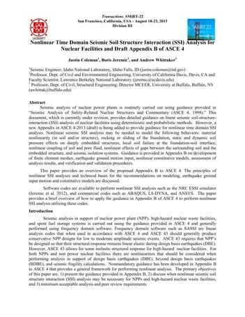 Más sobre Análisis de la Interacción Suelo-Estructura Sísmica No Lineal en el Dominio del Tiempo para Instalaciones Nucleares