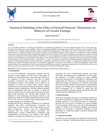 Más sobre Modelado Numérico del Efecto de las Dimensiones de los Elementos de Geocelda en