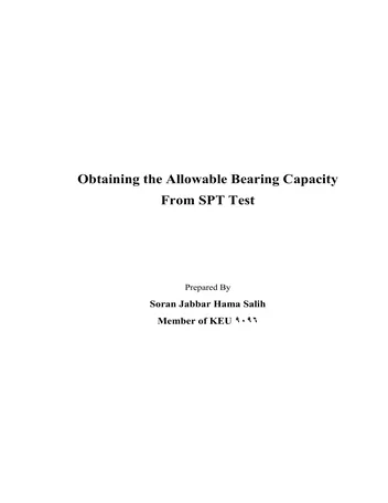 Más sobre Obtención de la Capacidad de Carga Permitida mediante la Prueba de Penetración Estándar (SPT)