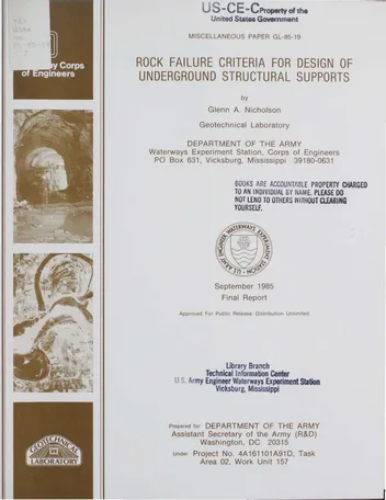 Más sobre Criterios de Falla de Rocas para el Diseño de Soportes Estructurales Subterráneos.