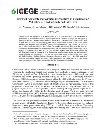 Más sobre Mejora del Suelo mediante Pilotes de Agregado Compactado como Método de Mitigación de Licuefacción