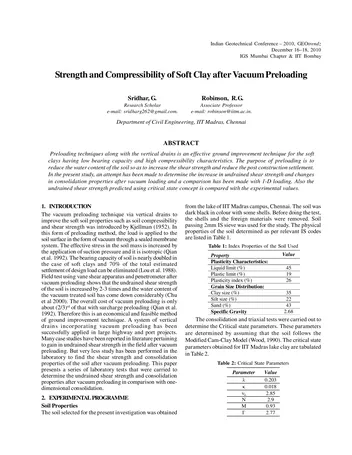 Más sobre Resistencia y Compresibilidad de la Arcilla Blanda Después del Precargamento al Vacío.